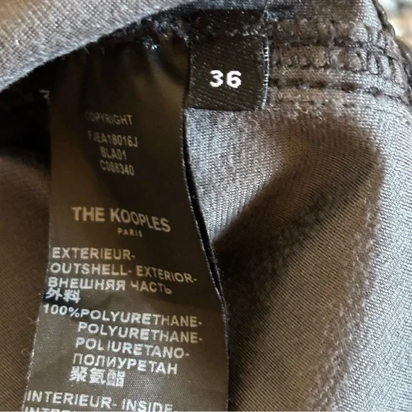 New The Kooples Faux Leather Pants Lace Up Zip up Slide Clasp Closure Sz 4 - Picture 14 of 14